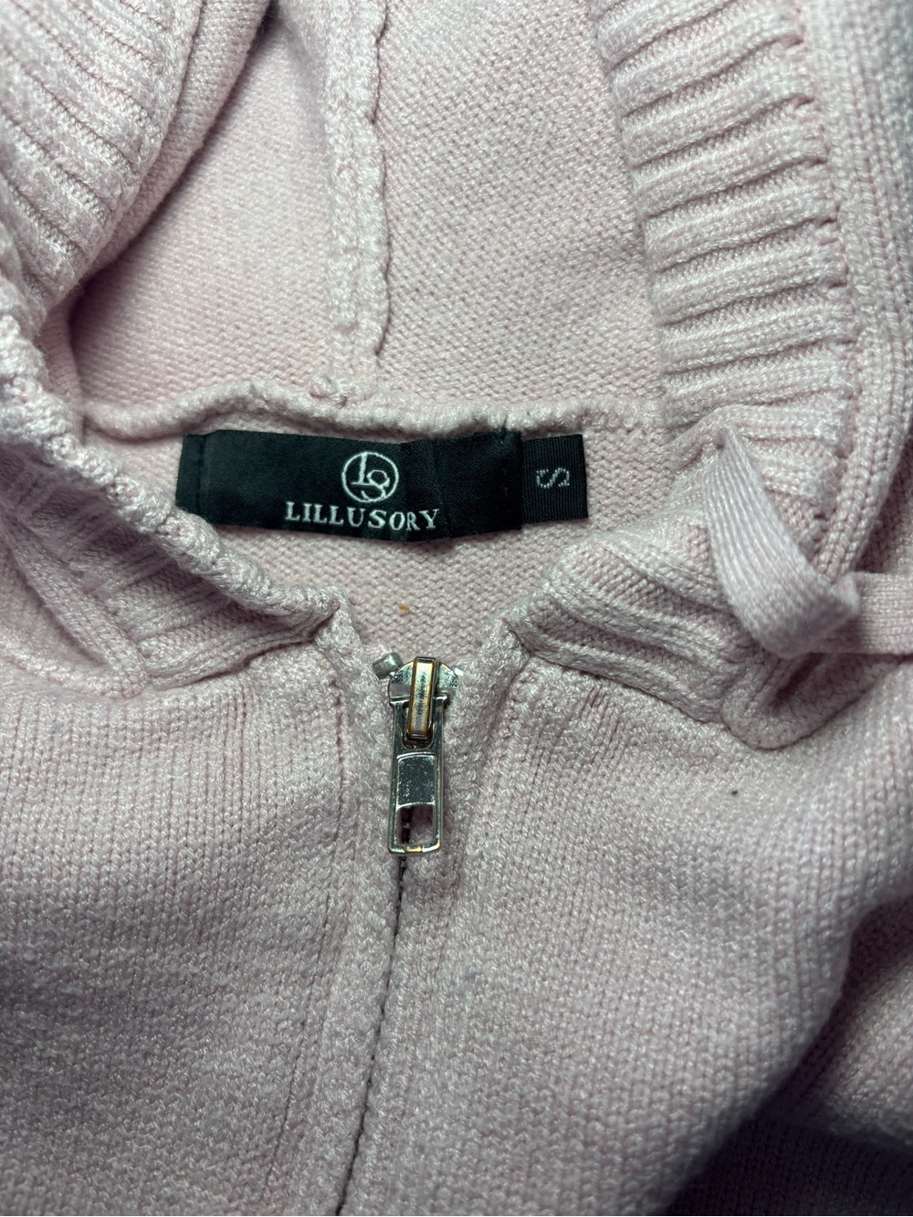 Women's Cropped Knit Hoodie & Wide-Leg Pants Set - Light Pink - Picture 4 of 4